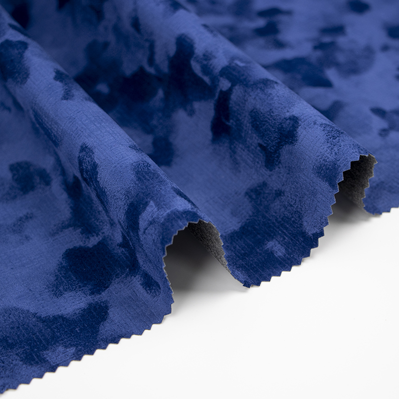 深藍色細條紋植絨布kingffur新品系列